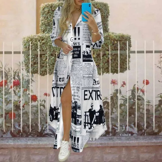 New Long Irregular Shirt Dress