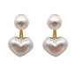Pearl Earrings Heart Round Stud Earrings