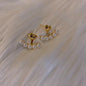 Pearl Earrings Heart Round Stud Earrings