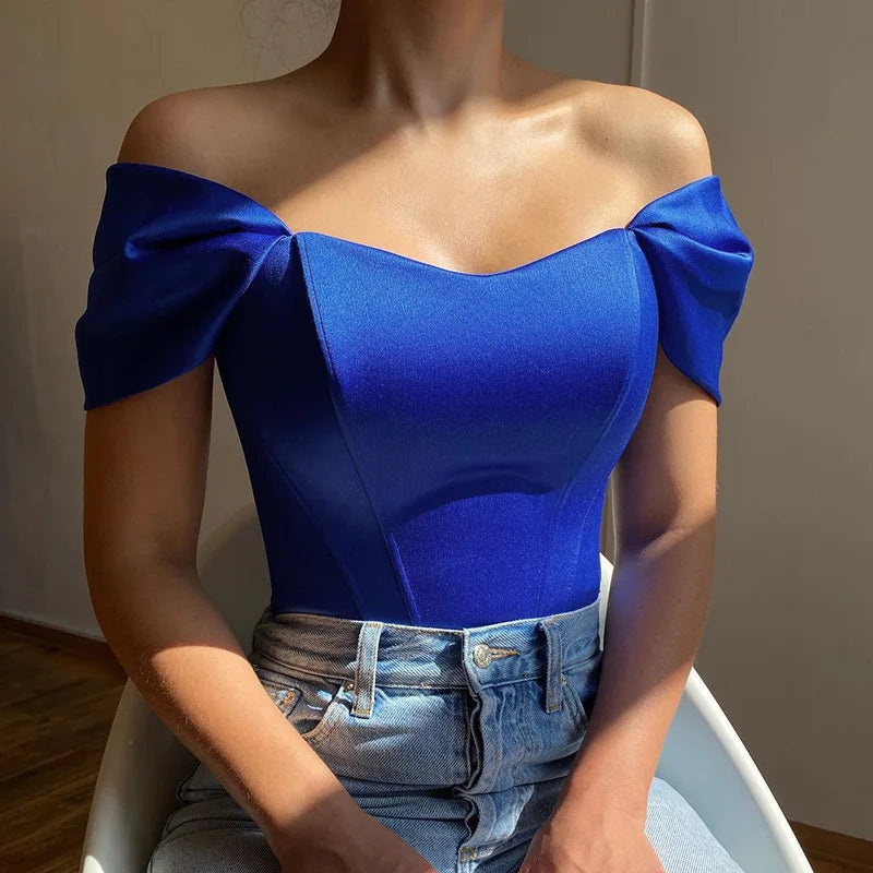 Elegant Satin Bow Tie Corset Top