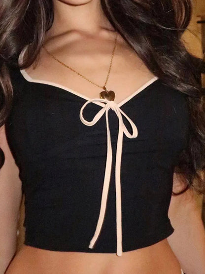 Crop Top Bow Baby Tees