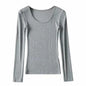 Casual Elastic Cotton Solid O-neck full sleeve T-shirt