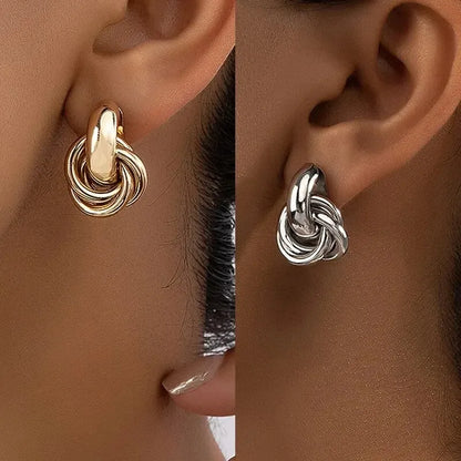 Round Double Ring Earrings