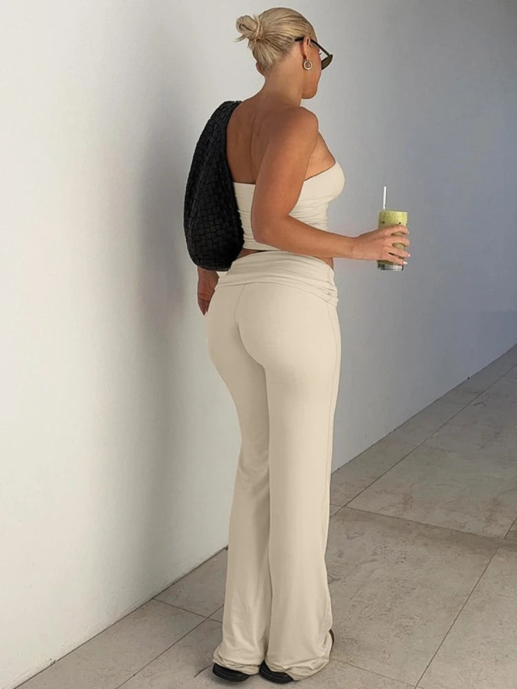 Strapless Top Flared Pants
