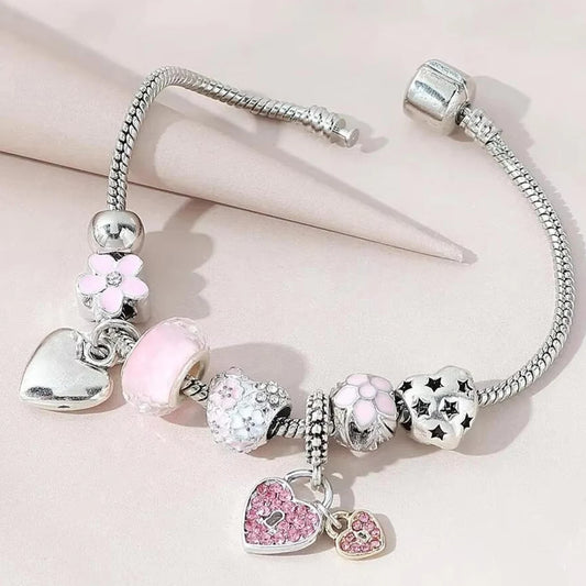 Multi Element Beaded Love  Bracelet