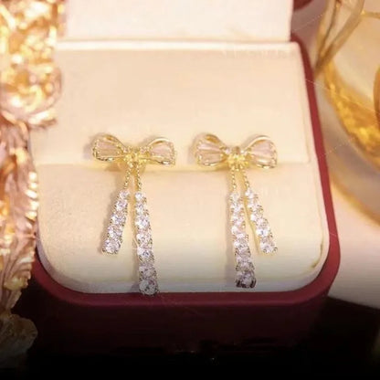 Bowknot Dangle Stud Earrings