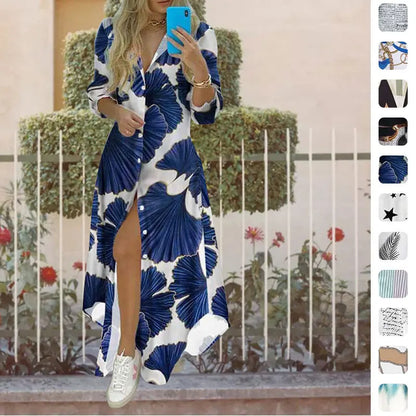 New Long Irregular Shirt Dress