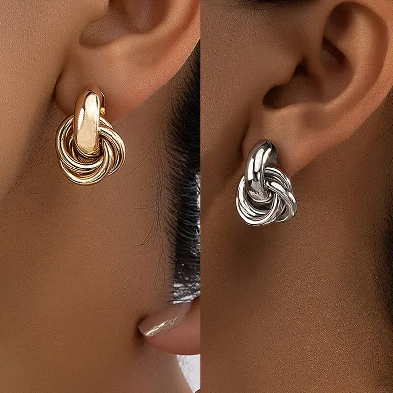 Round Double Ring Earrings