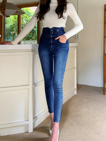 High Waist Tummy Control Denim Pants