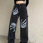 Skeleton Print Boyfriend Jeans