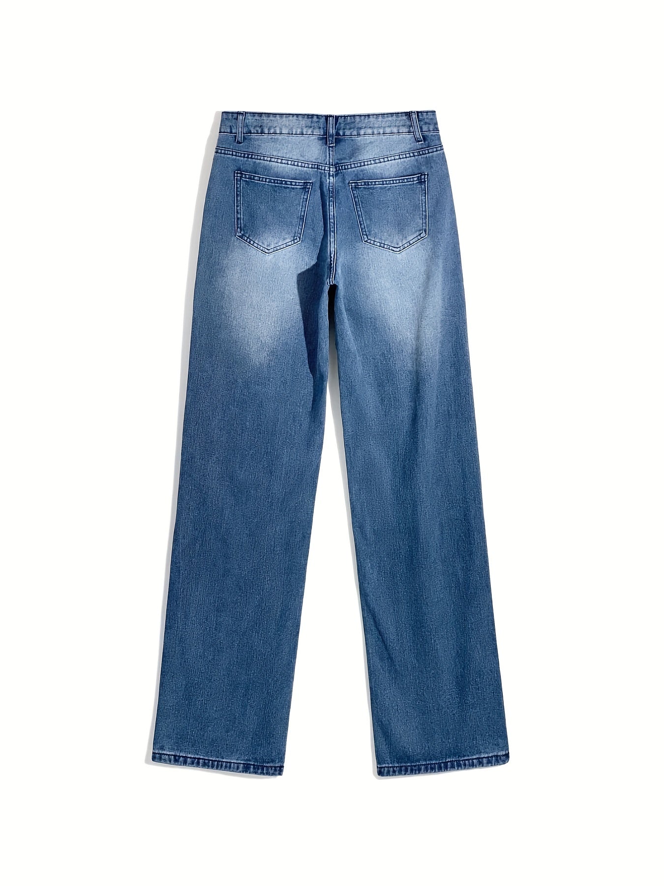 Trendy Washed Heart Pattern Cargo Jeans