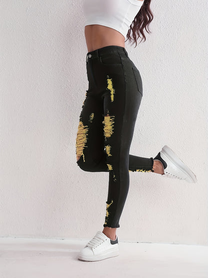 Stylish Black Ripped Skinny Jeans