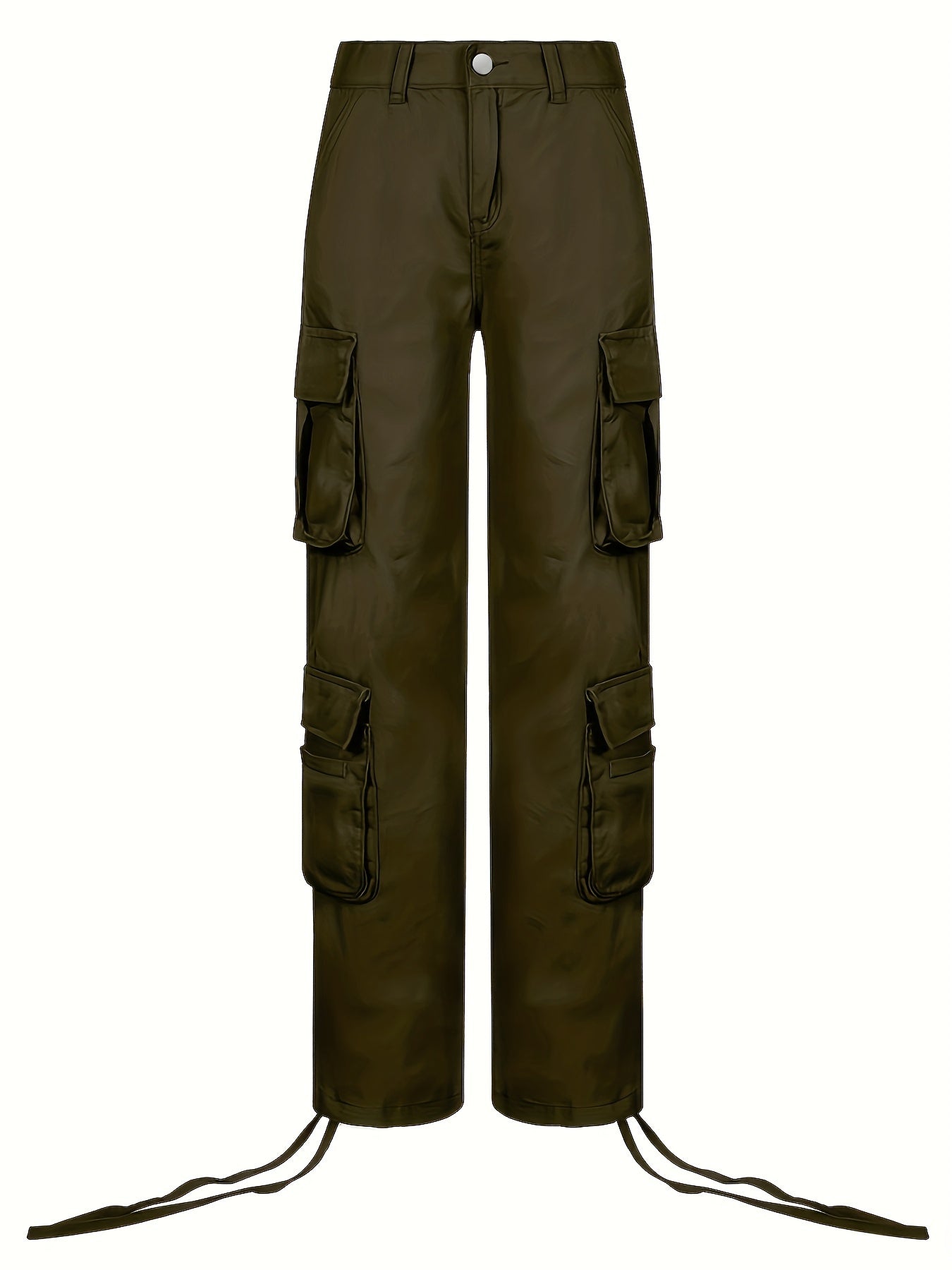 Black Flap Pockets Straight Jeans