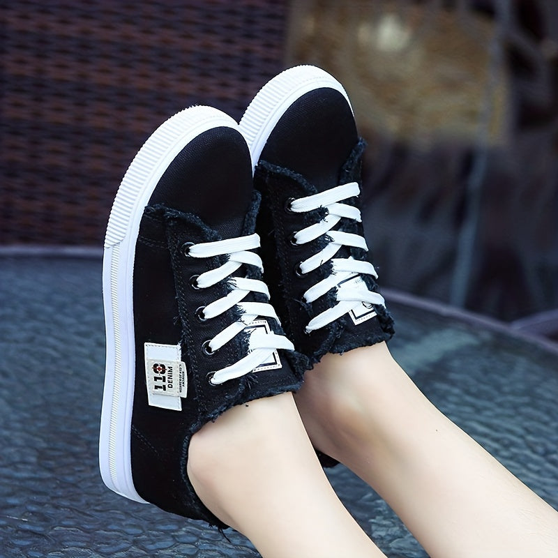 Casual Round Toe Solid Color Canvas Shoes