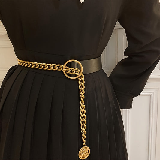 Vintage Metal Chain Pendant Belt