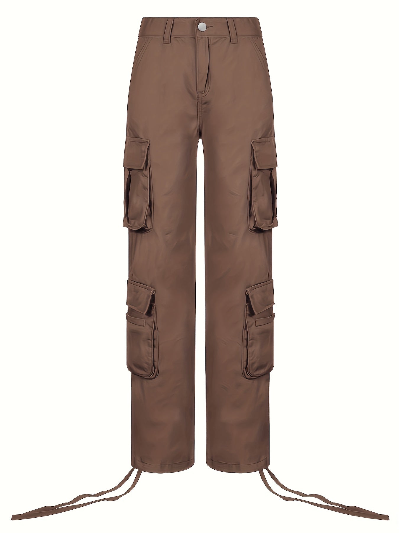Black Flap Pockets Straight Jeans