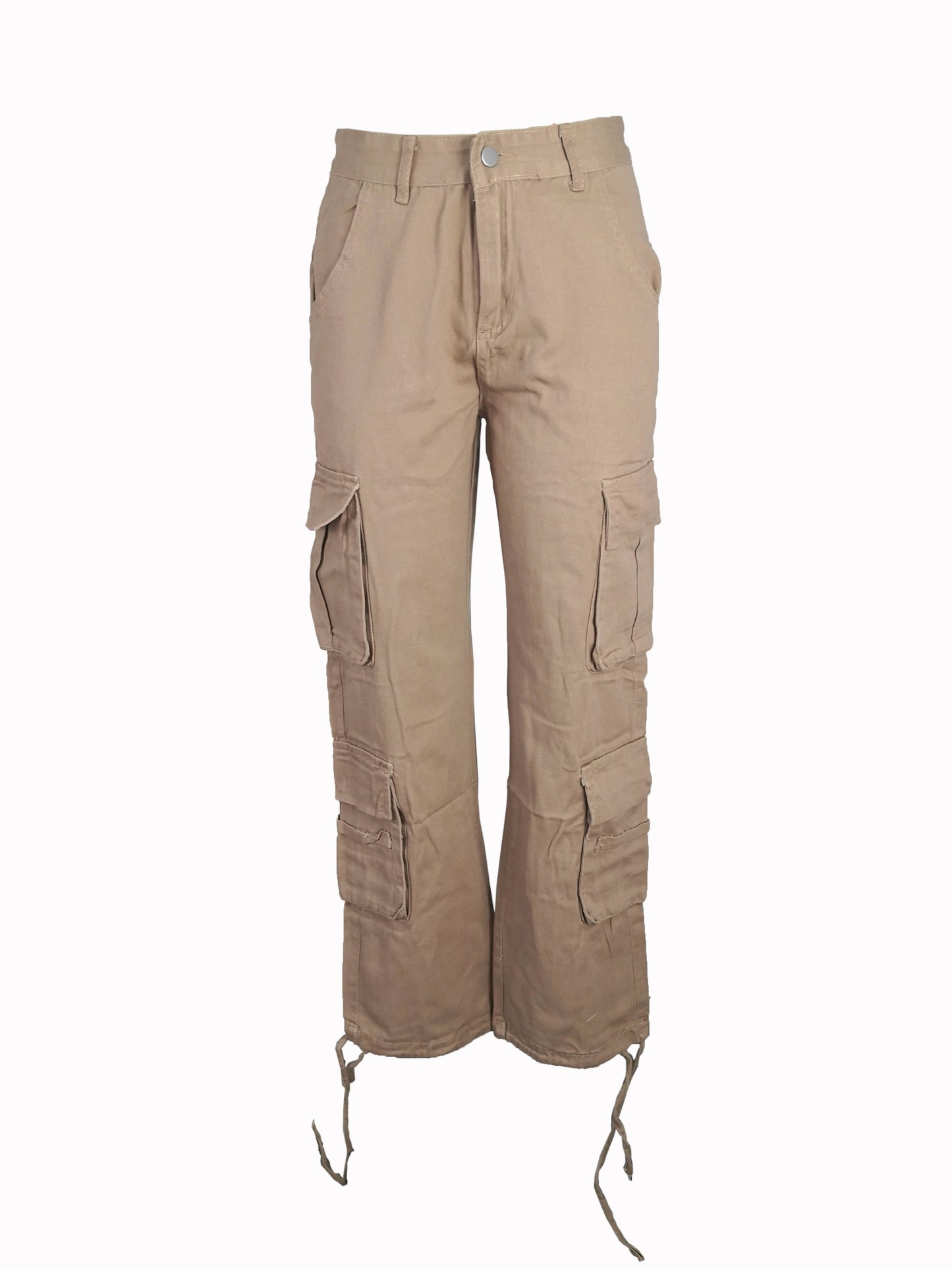 Black Flap Pockets Straight Jeans