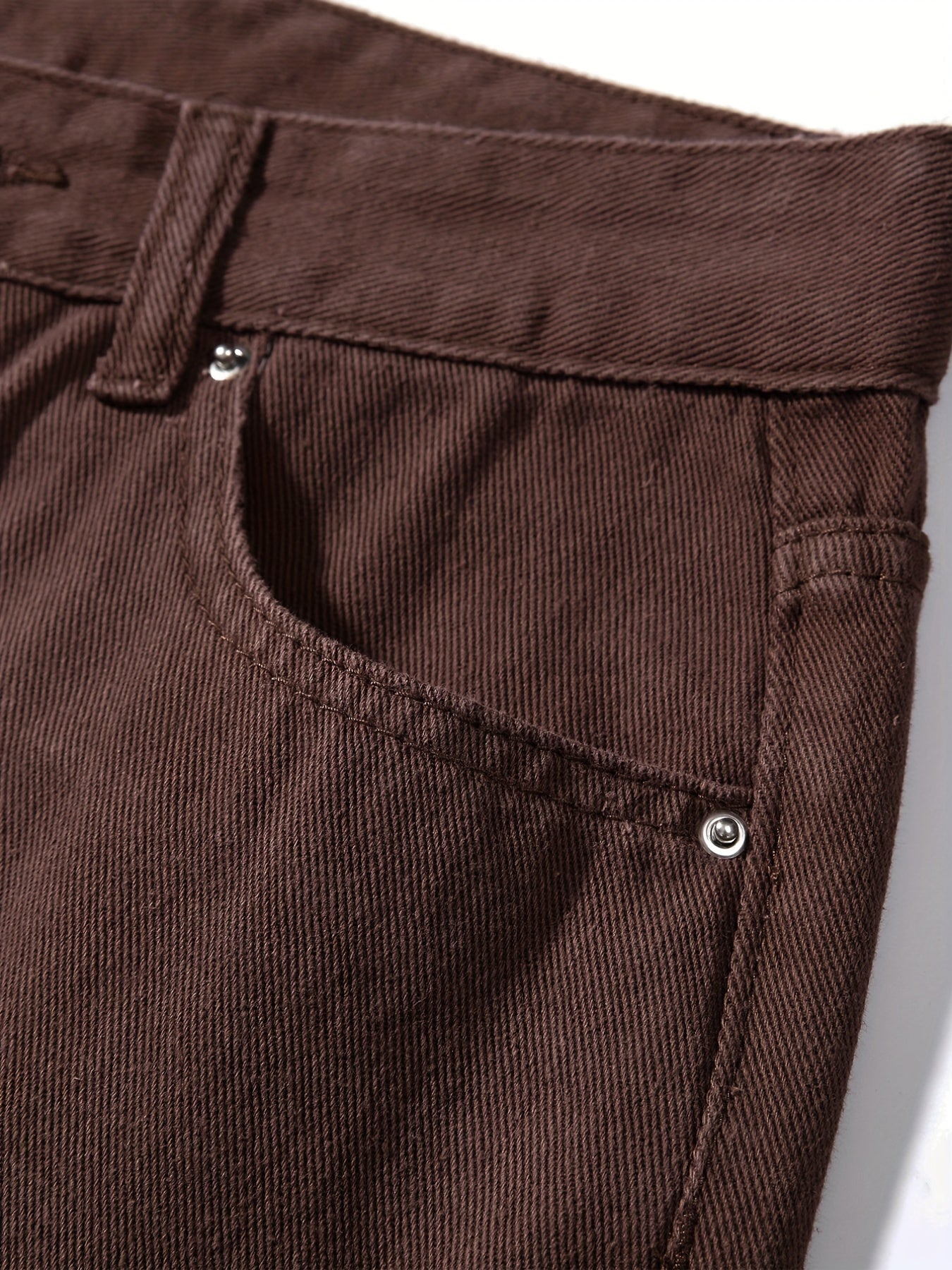 Plain Ripped Holes Straight Jeans
